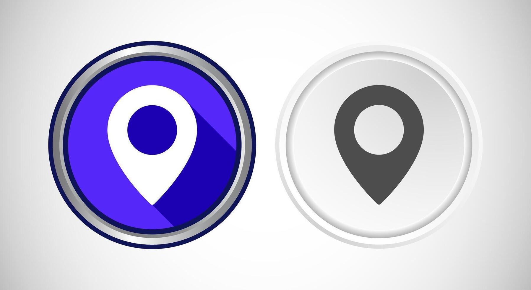 Map Pointer Location Icon Button Set Design Illustration vector