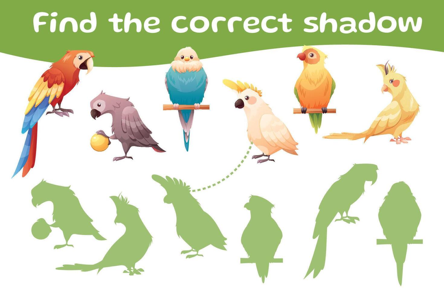 Kids educational games on sea animals theme. Game find the right shadow, connect animal silhouettes. for children vector