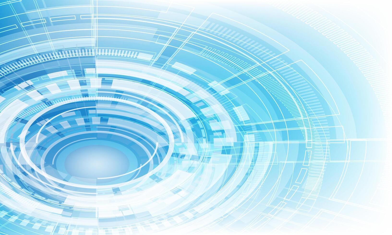 Abstract technology white blue circular system cyber futuristic design modern creative background vector