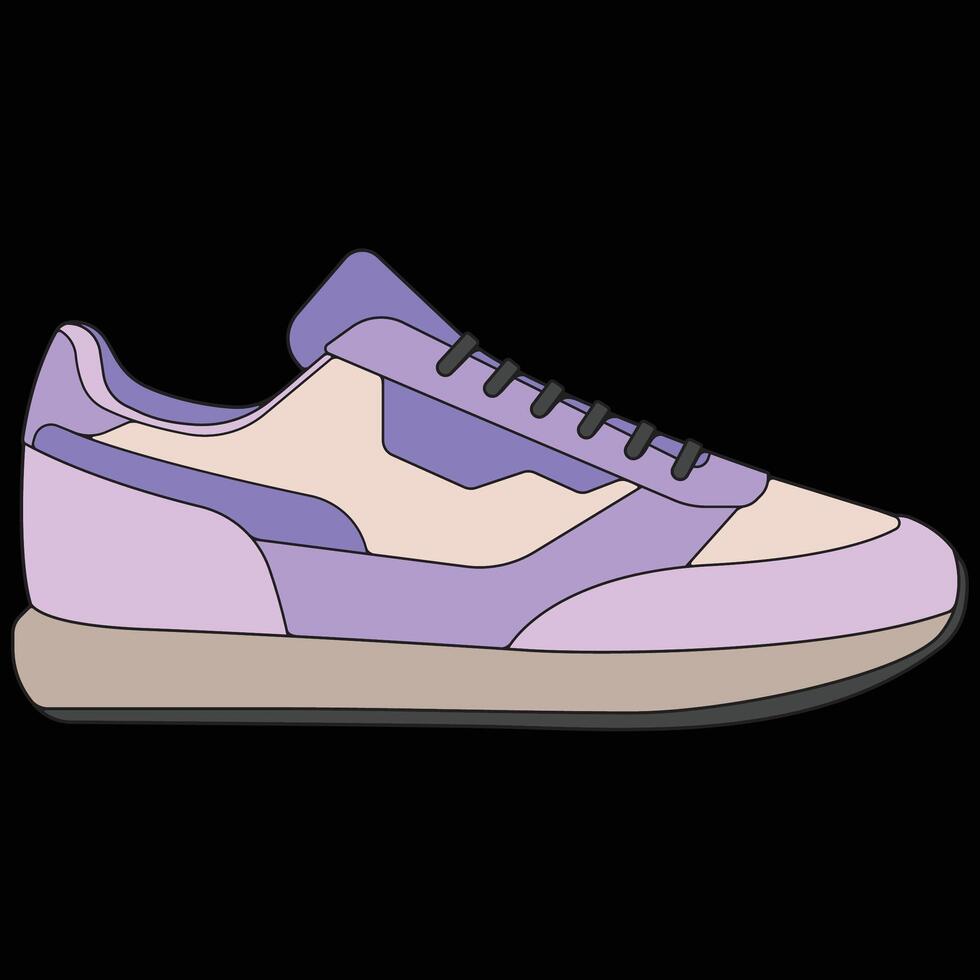 sneakers shoes for training, sneakers shoe illustration. Sneakers color full. vector