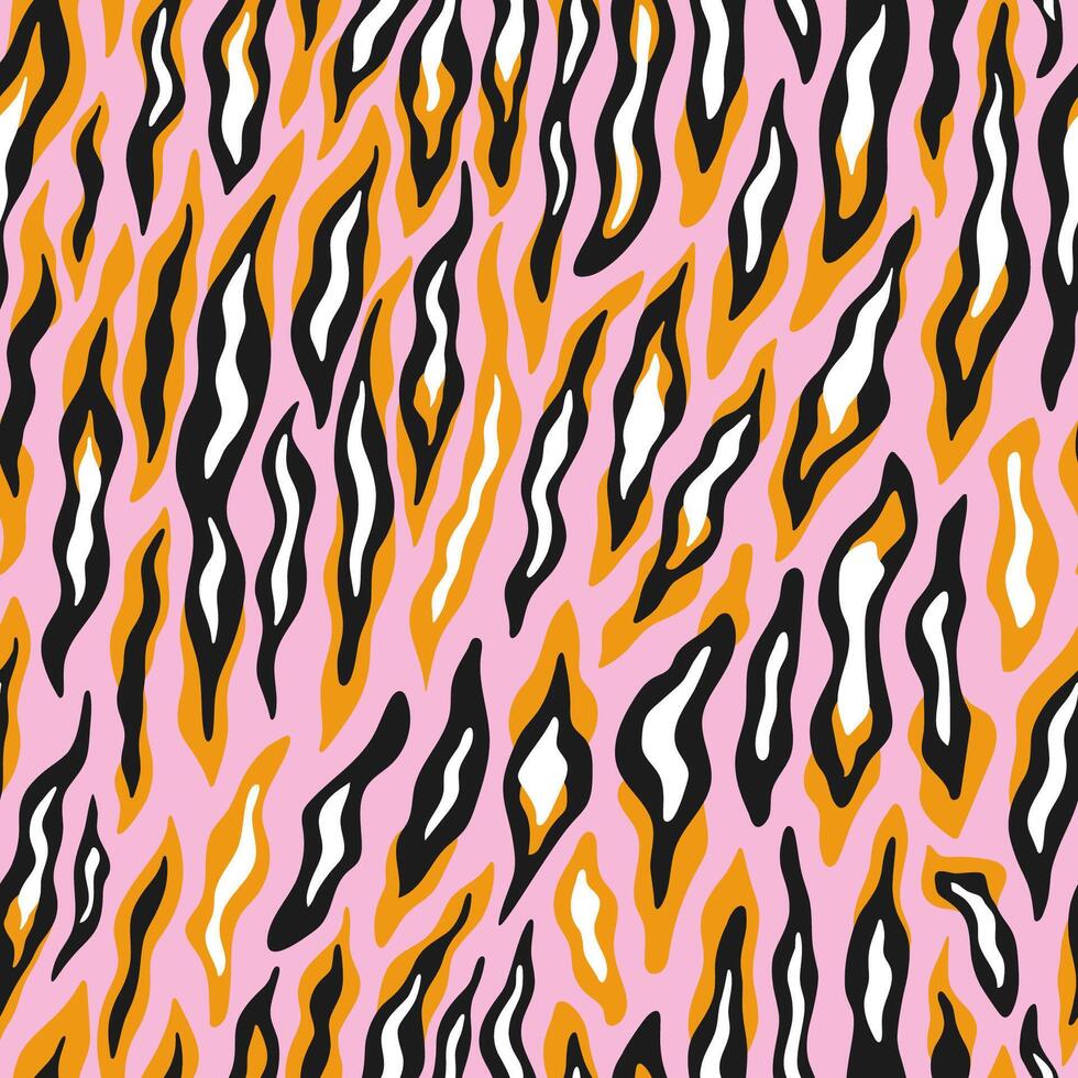 Trendy abstract zebra skin pattern. Seamless striped patterns. Geometry optical effect. Fashion print for textile and fabric. Curved line pattern. vector
