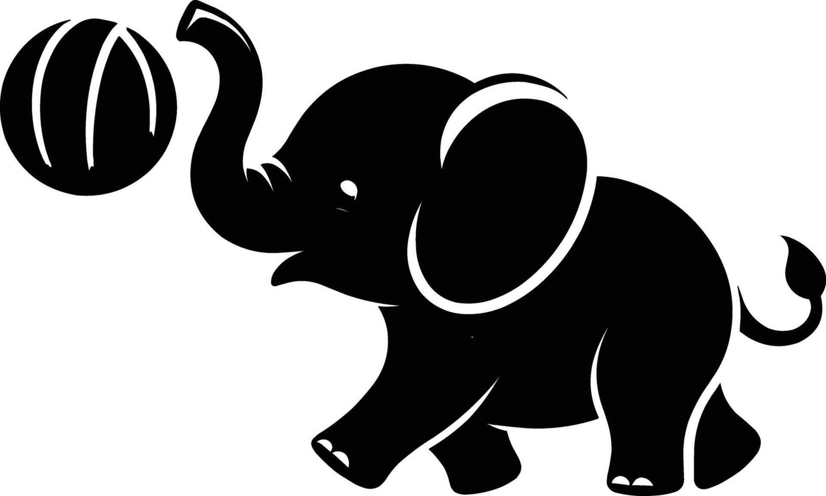Baby Elephant Silhouette isolated on white background Minimalist elephant shape icon vector