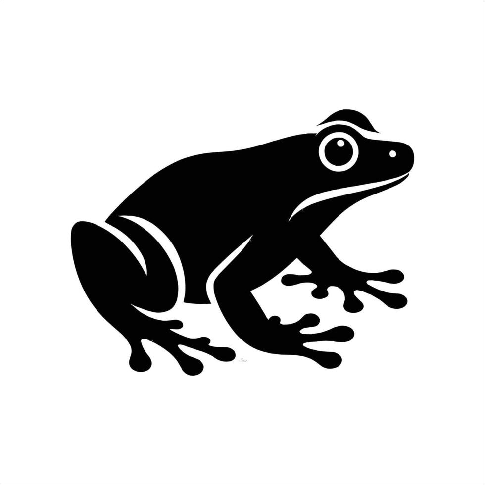 Frog Silhouette isolated on white background sitting frog shape icon vector