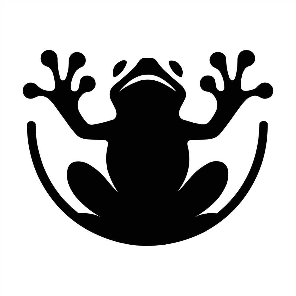 Frog Silhouette isolated on white background sitting frog shape icon vector