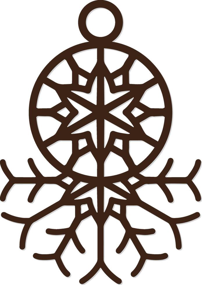 laser cut Personalised Snowflake Christmas Ornaments decoration vector