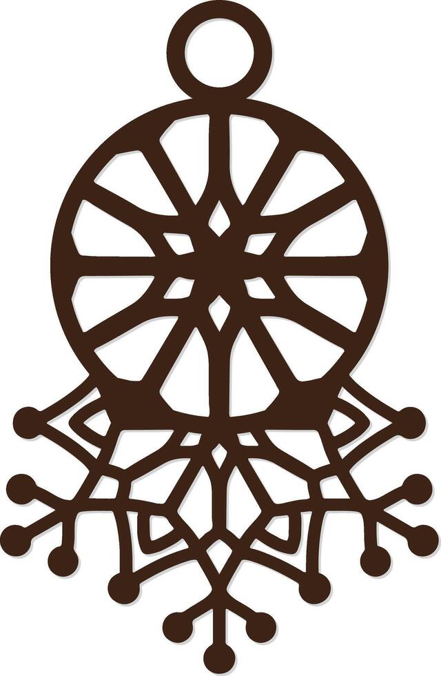 laser cut Personalised Snowflake Christmas Ornaments decoration vector