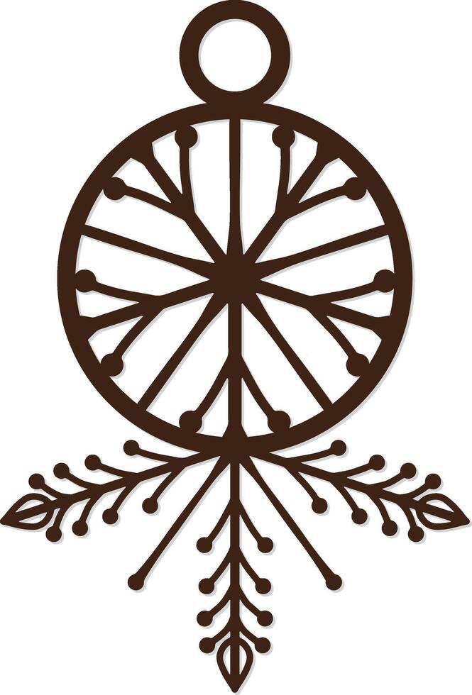 laser cut Personalised Snowflake Christmas Ornaments decoration vector