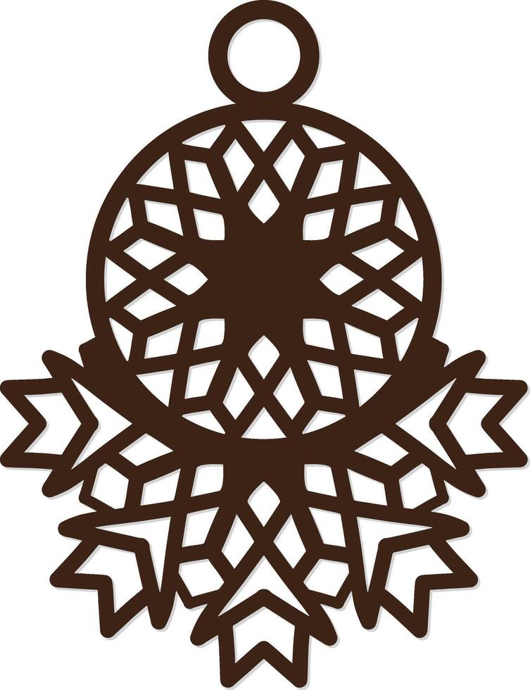 laser cut Personalised Snowflake Christmas Ornaments decoration vector