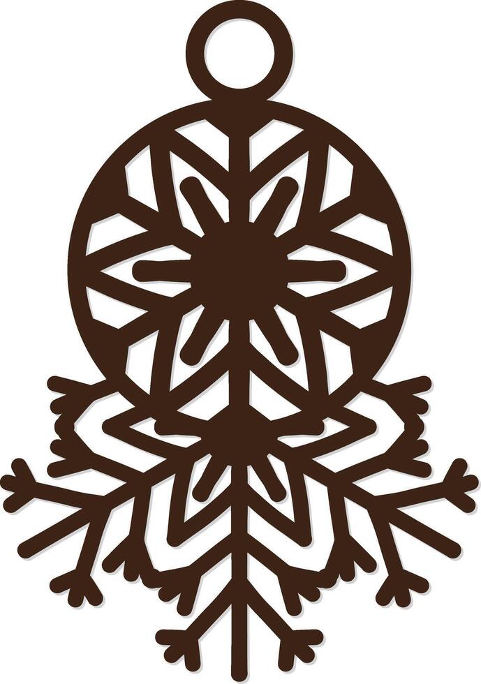 laser cut Personalised Snowflake Christmas Ornaments decoration vector