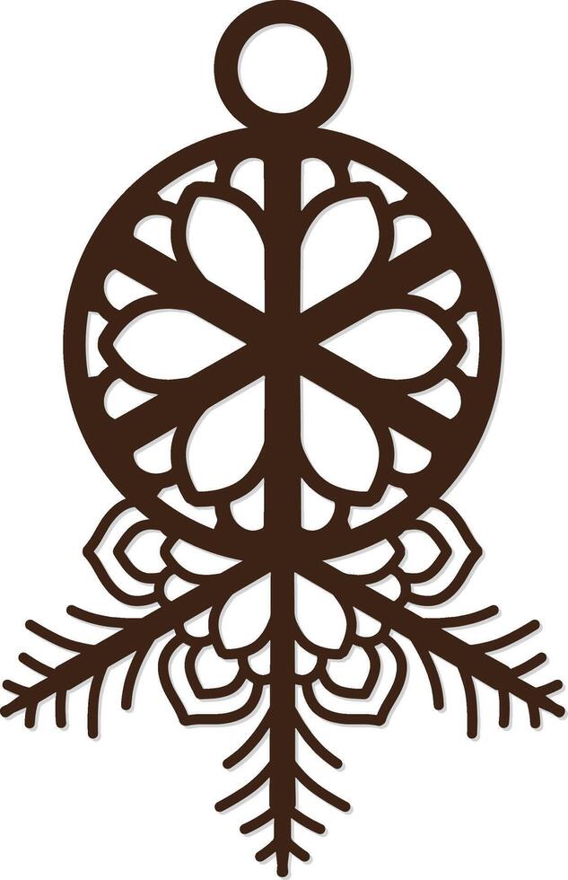 laser cut Personalised Snowflake Christmas Ornaments decoration vector