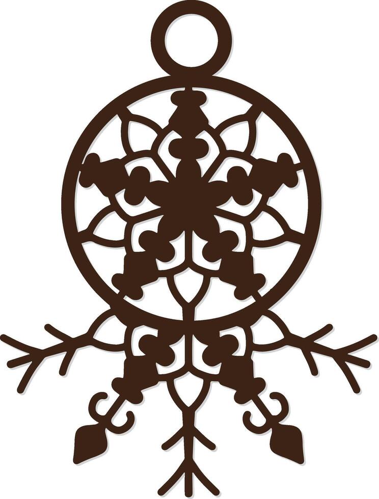 laser cut Personalised Snowflake Christmas Ornaments decoration vector