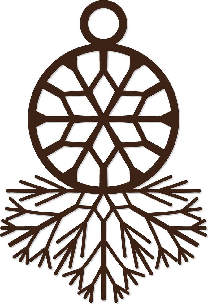 laser cut Personalised Snowflake Christmas Ornaments decoration vector