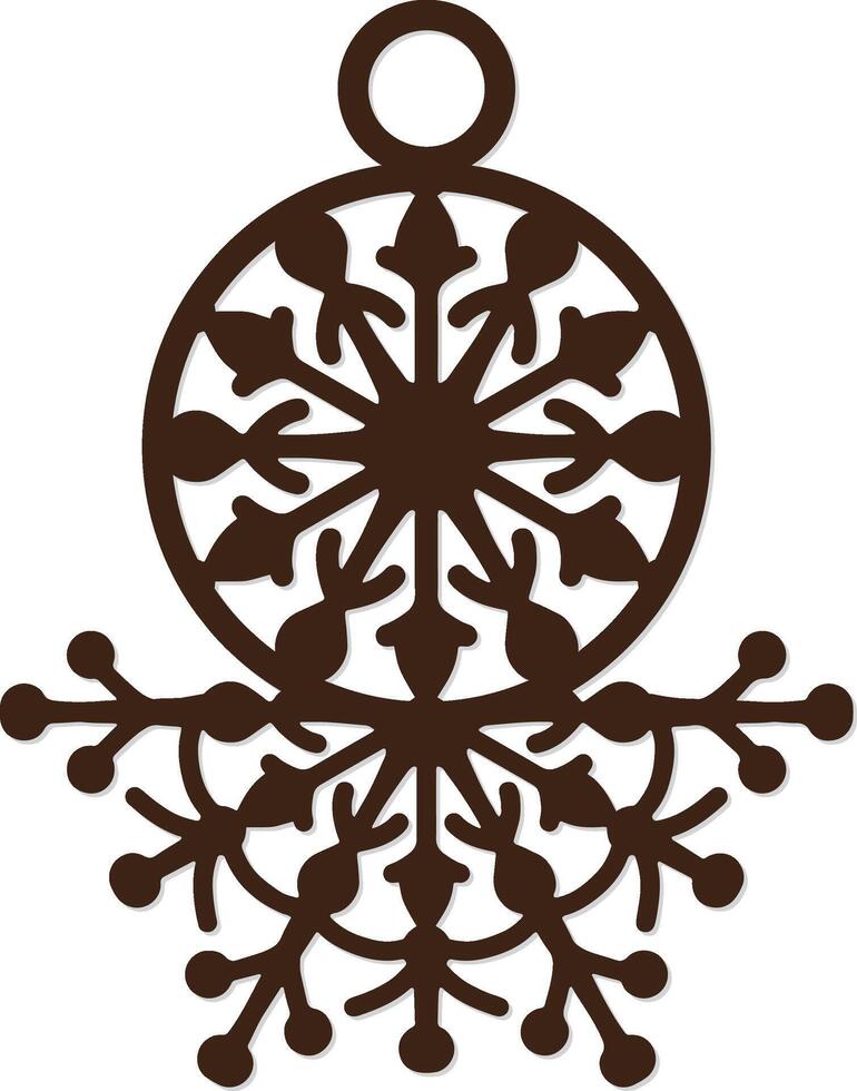 laser cut Personalised Snowflake Christmas Ornaments decoration vector