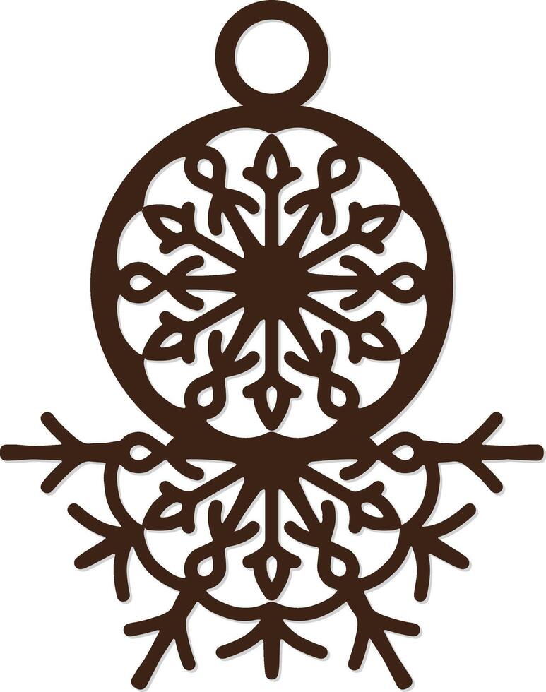 laser cut Personalised Snowflake Christmas Ornaments decoration vector