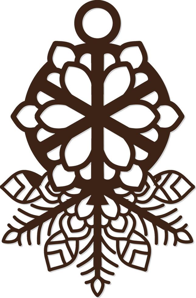 laser cut Personalised Snowflake Christmas Ornaments decoration vector