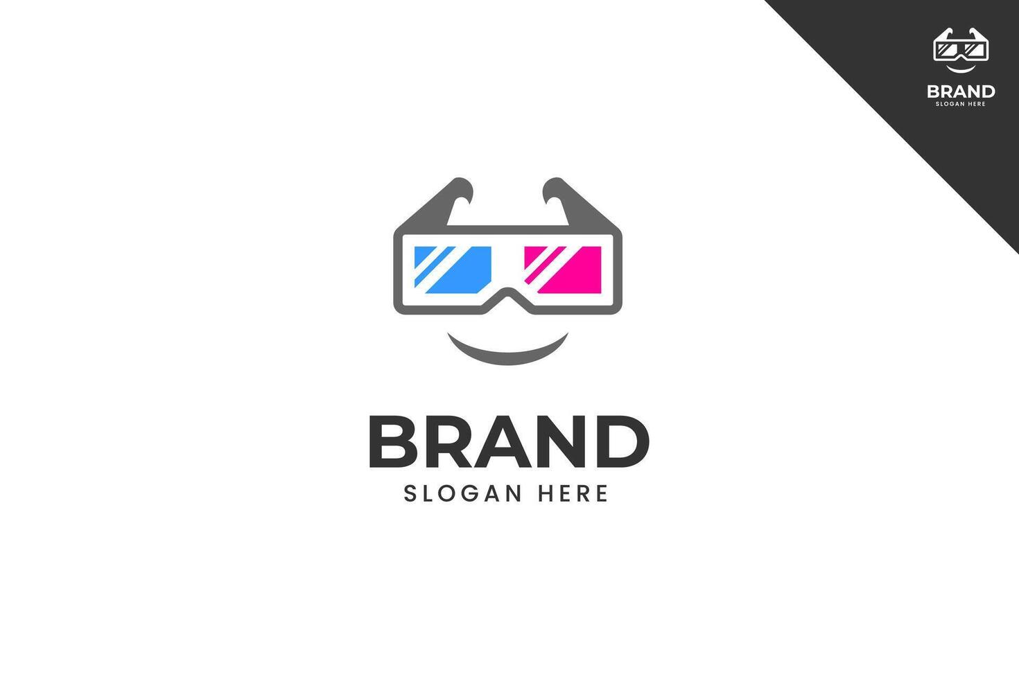 Filmstrip modern logotype. Entertainment brand identity design template. Perfect logo for business related to cinema industry. Isolated background. Eps 10. vector