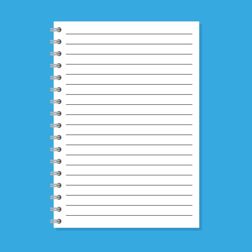 Blank lined notebook. vector