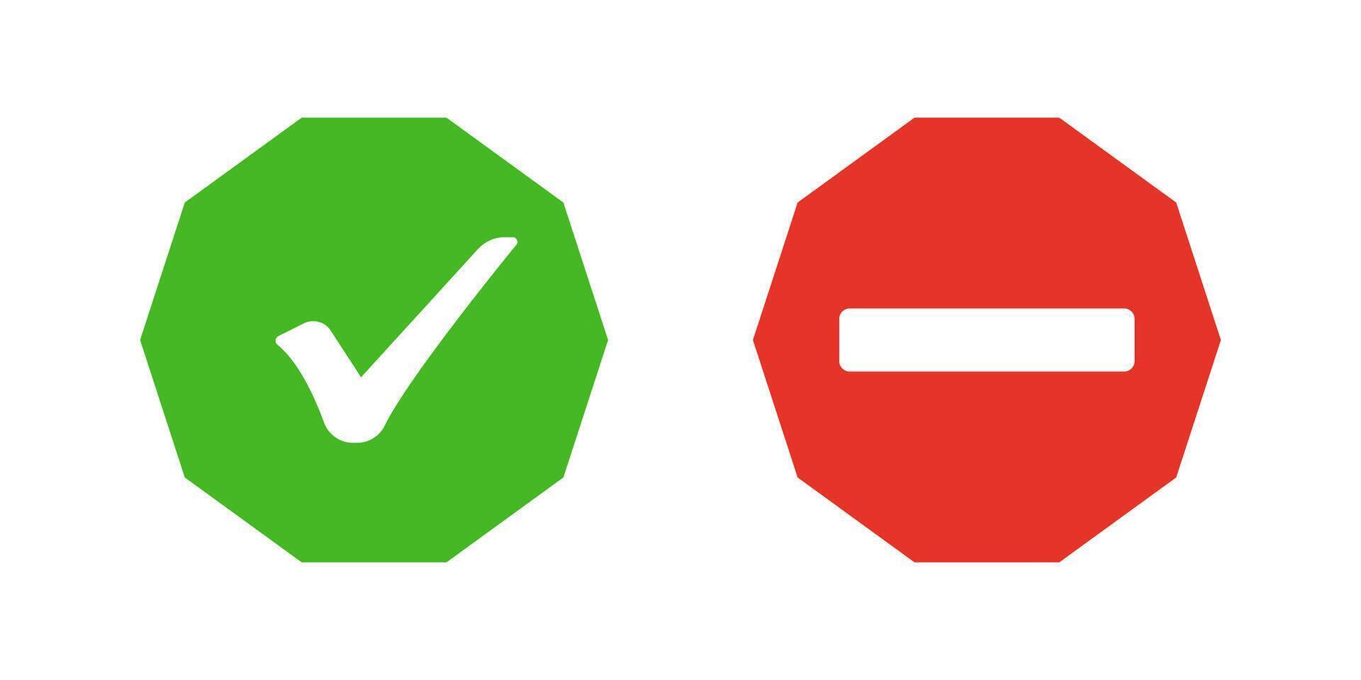 Icon yes and no. vector