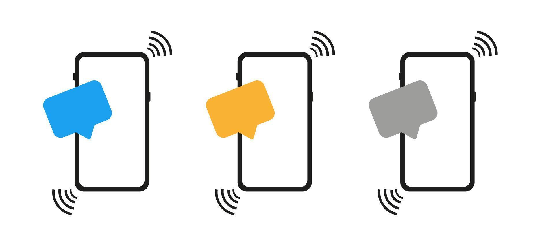 Set of phones with message. vector