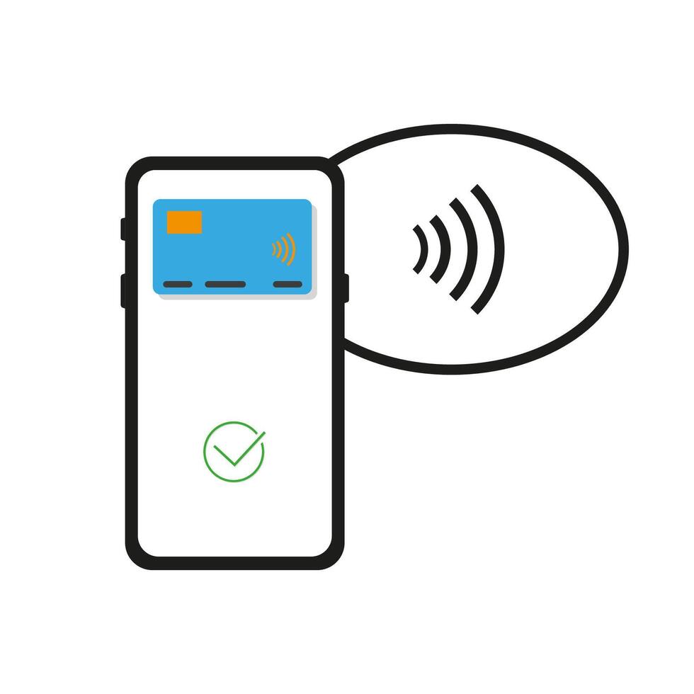 NFC concept icon set. Contactless payment by phone. vector