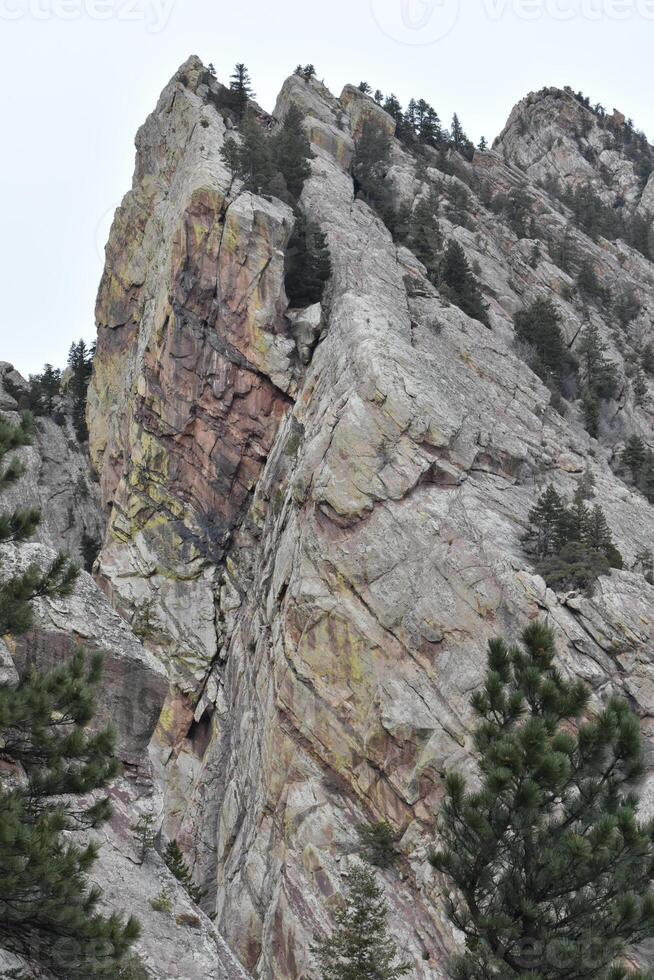 Steep Rocky Cliff near Boulder, Colorado, Popular Rock Climbing Destination photo