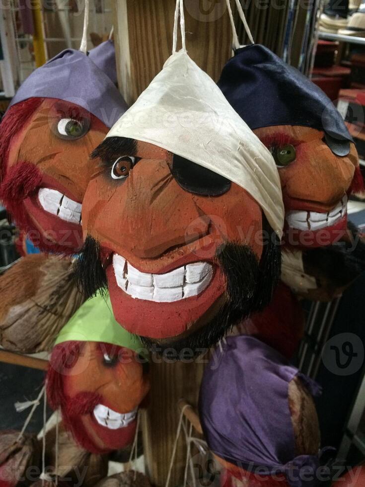 Pirate Coconuts hanging in a Souvenir Shop in Puerto Rico photo