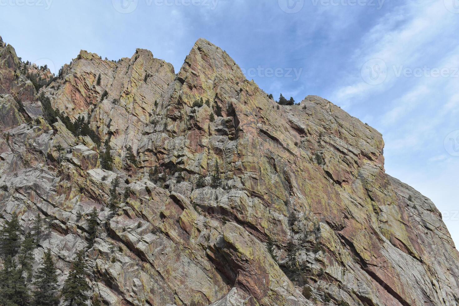 Looking Up at Steep Cliffs Near Eldorado Canyon State Park, Boulder, Colorado photo