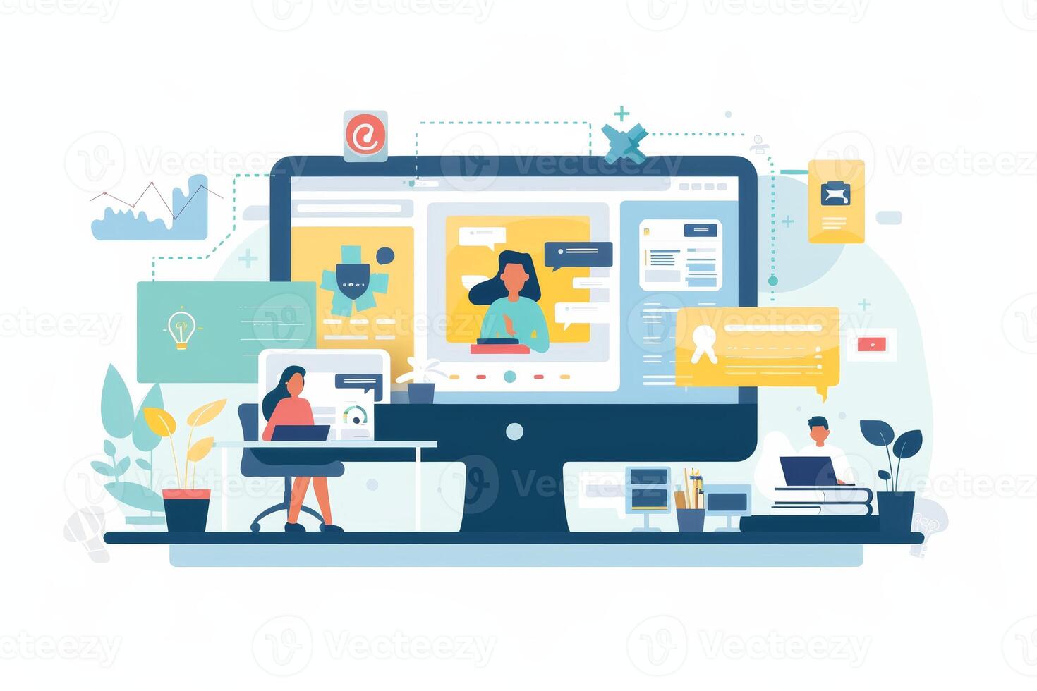 Remote Team Collaborating on Marketing Campaign via Calls and Project Management Tools photo