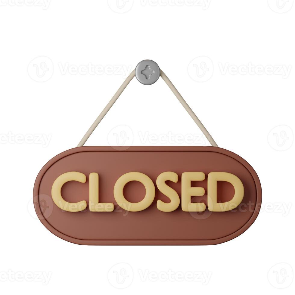 3d Color Hanging Open and Close Sign Board Set Plasticine Cartoon Style Isolated on a White Background. 3d illustration photo