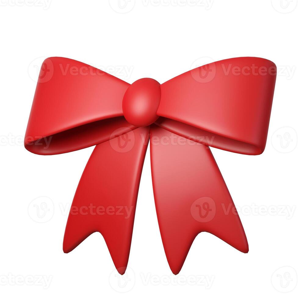 3d Christmas Ribbon icon. minimal decorative festive conical shape tree. New Year's holiday decor. 3d design element In cartoon style. Icon isolated on white background. 3d illustration photo