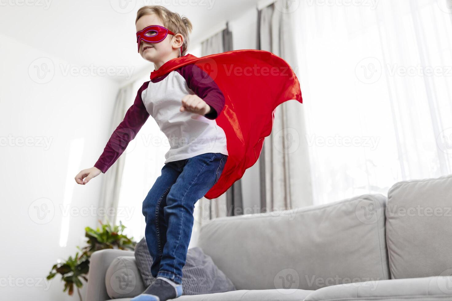 Little Superhero in Flight Indoors photo