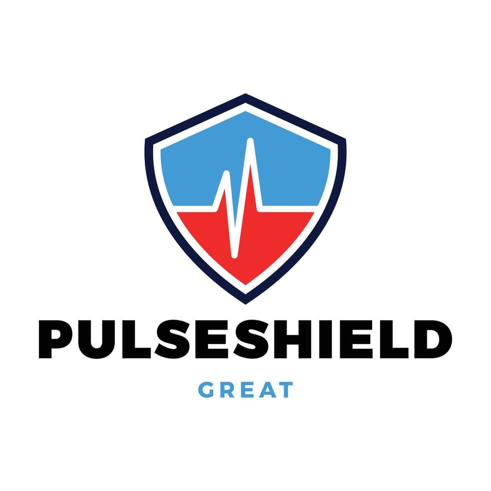 Pulse Shield Icon Logo Design Template vector
