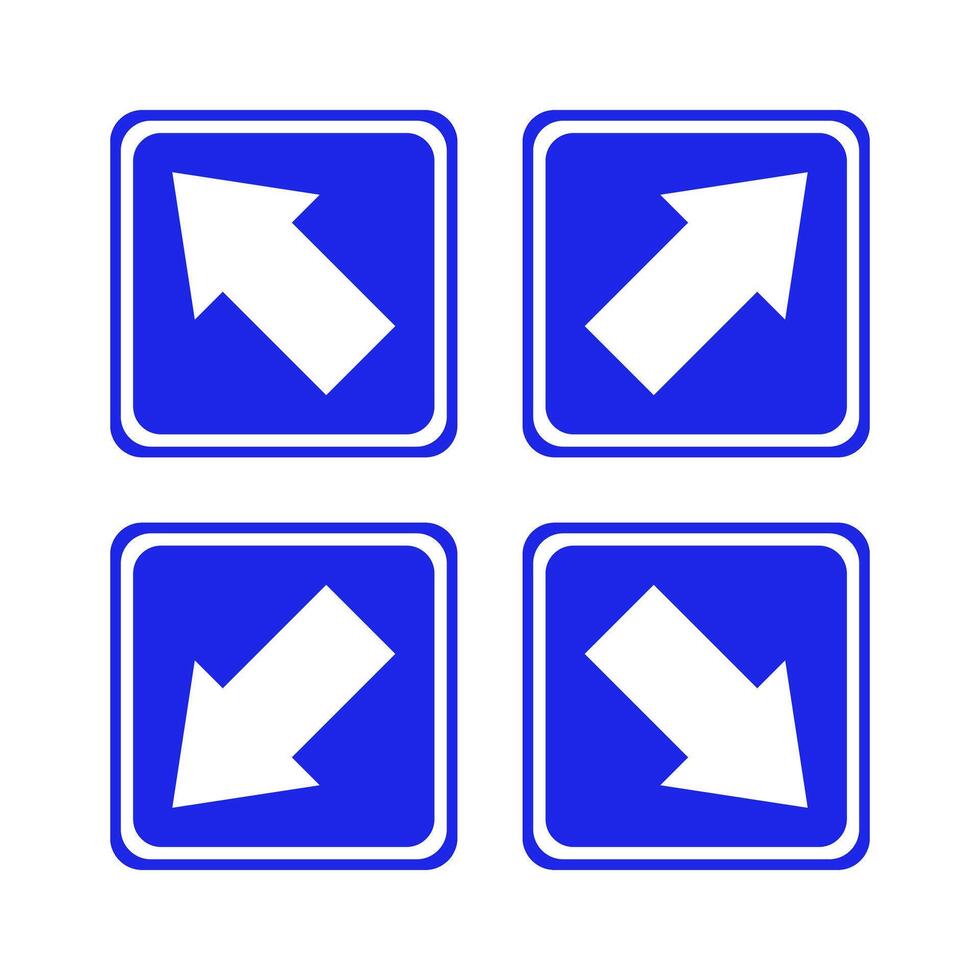 arrows set icon road sign vector
