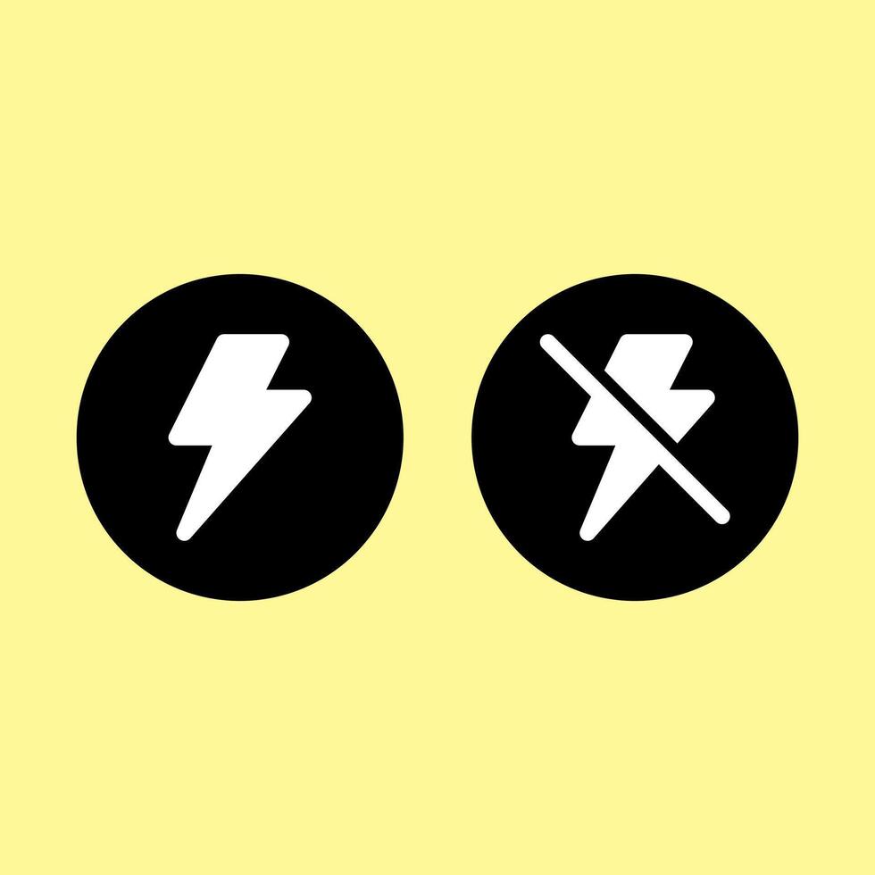 set of flash on and off icon vector