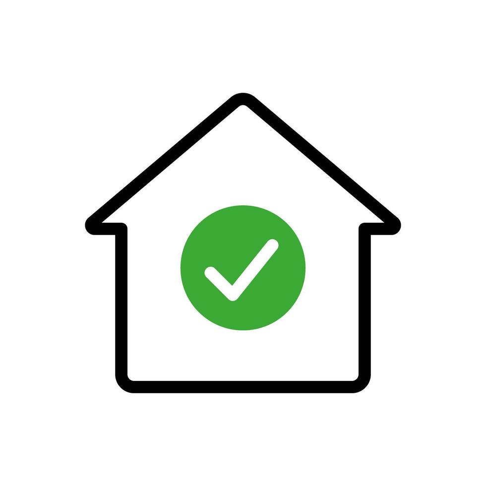 house with checkmark icon vector