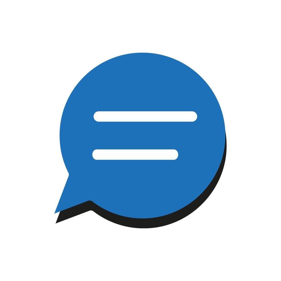 blue speech bubble icon vector