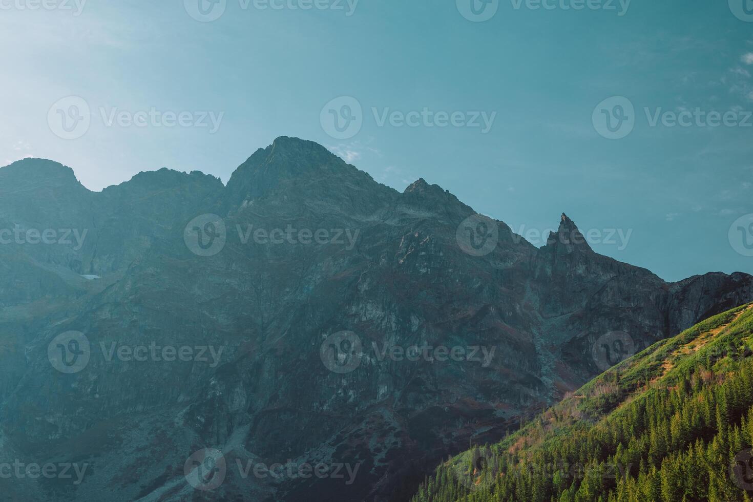Tatra National Park, Poland. Panorama Famous Mountains Lake Morskie Oko photo