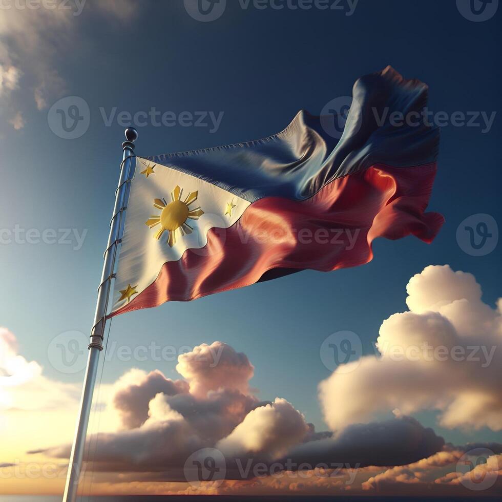 Proud Flutter of the Philippines Flag Against the Sky photo