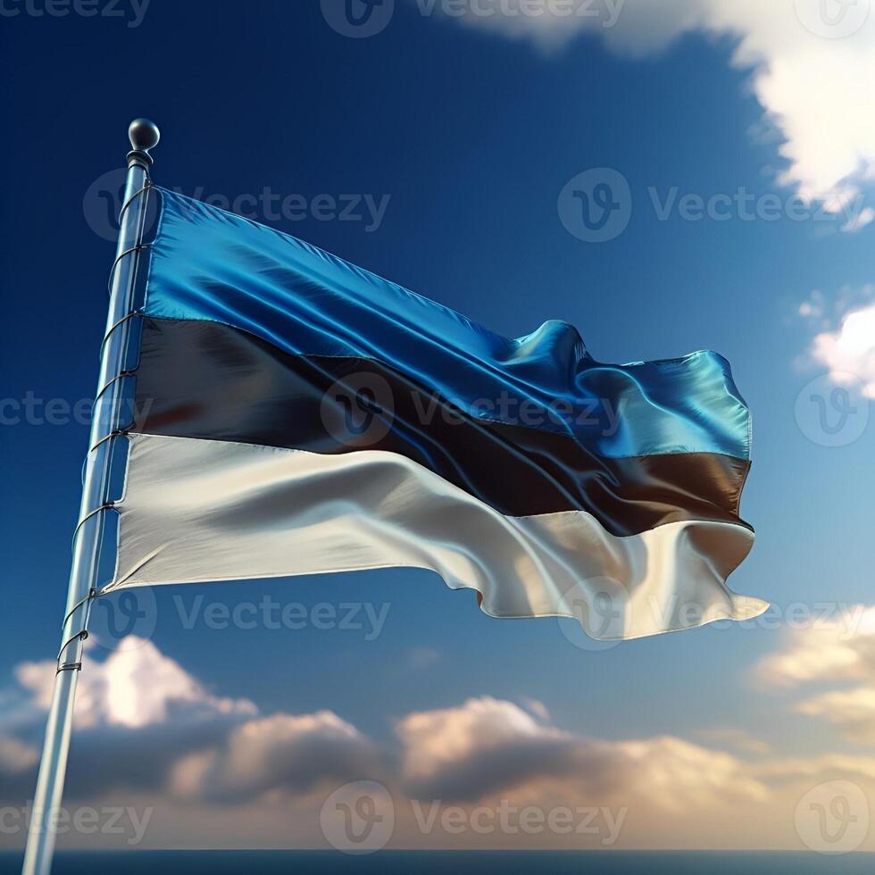 Proud Flutter of the Estonia Flag Against the Sky photo