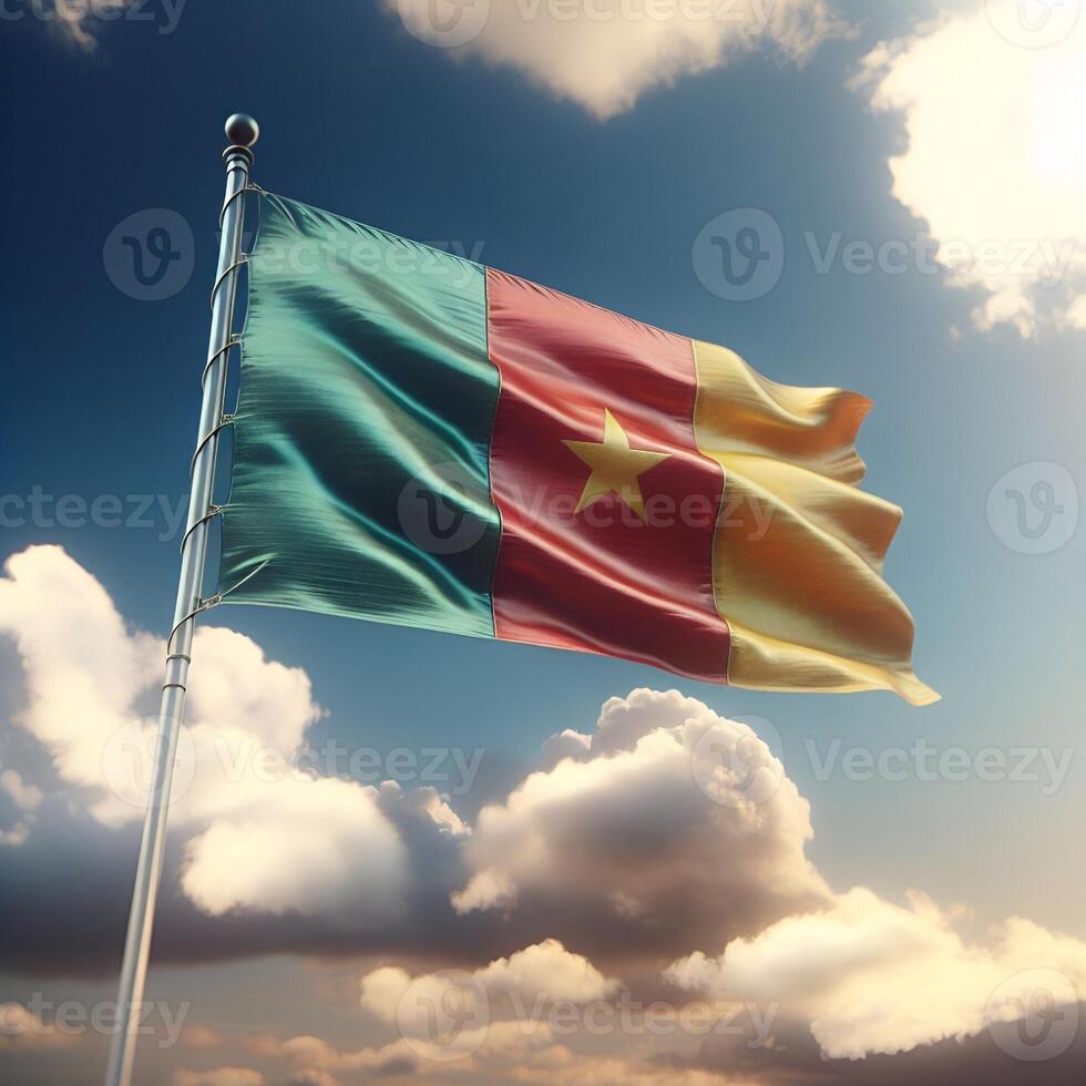 Proud Flutter of the Senegal Flag Against the Sky photo