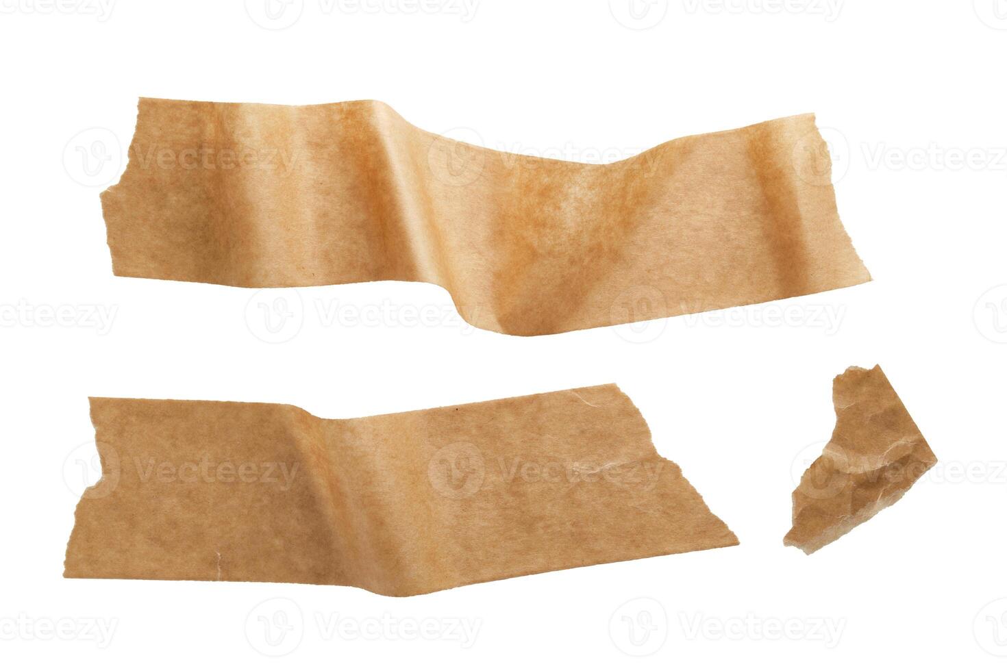 Adhesive paper tape set cut out on white background photo