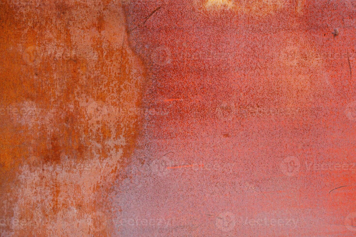 rusty red painted flat sheet metal surface full-frame background and texture photo