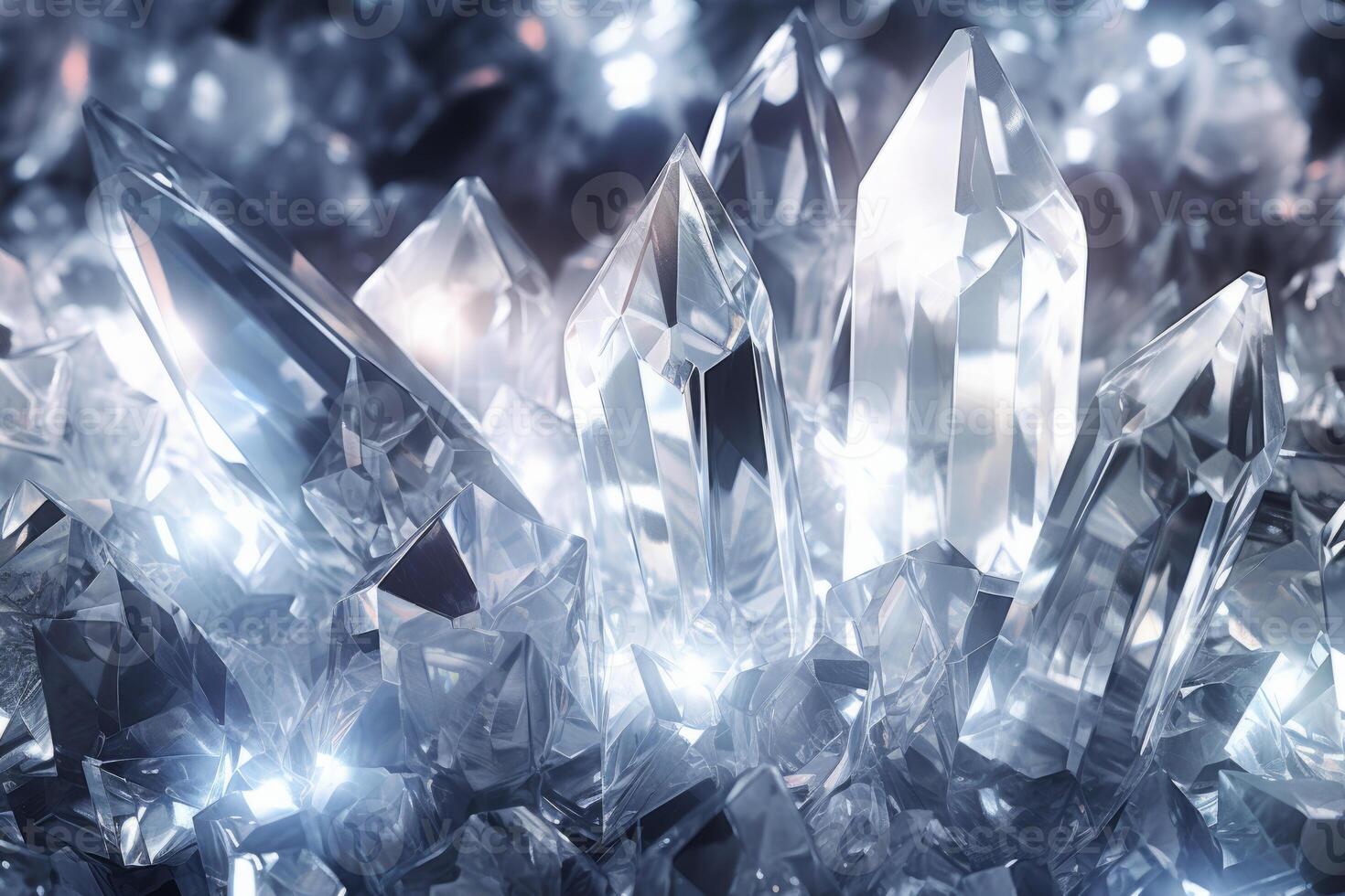 Abstract background of transparent crystals with refraction of light photo