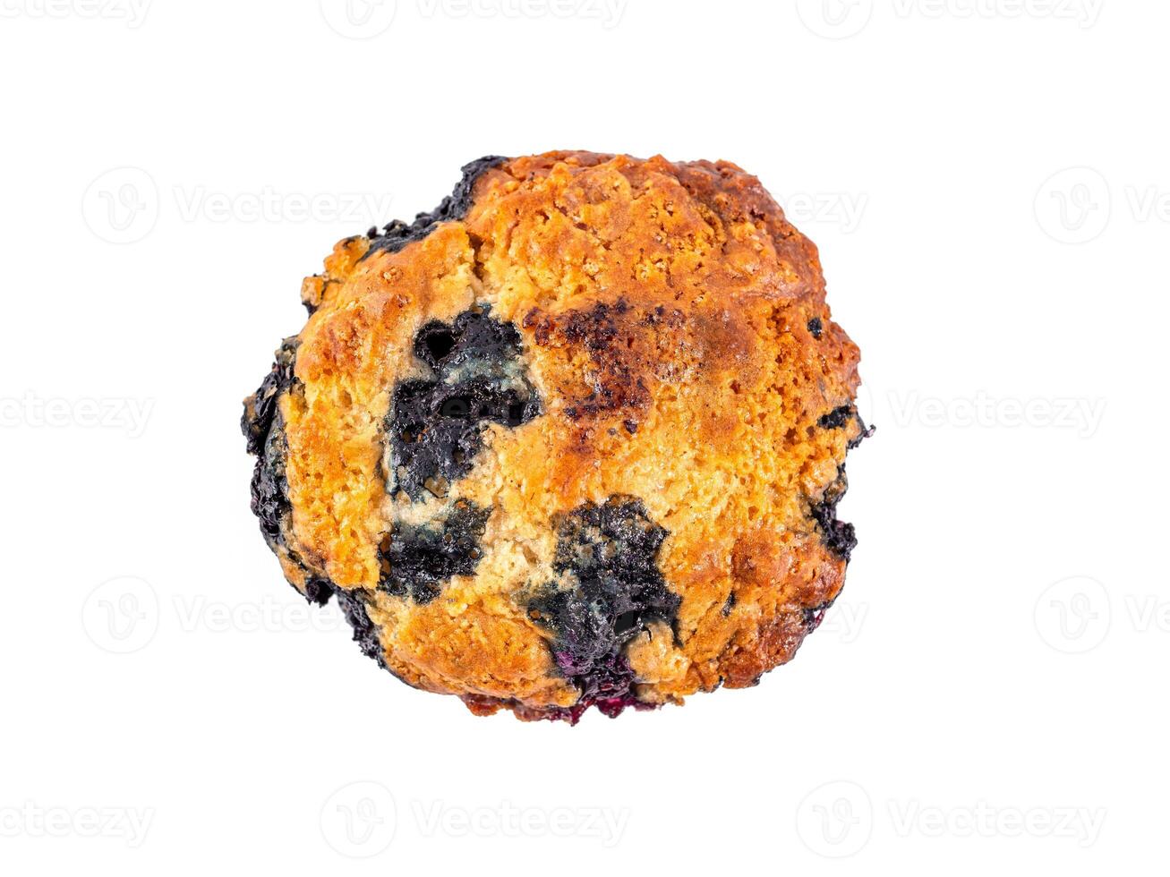 Homemade blueberry muffin isolated on white photo