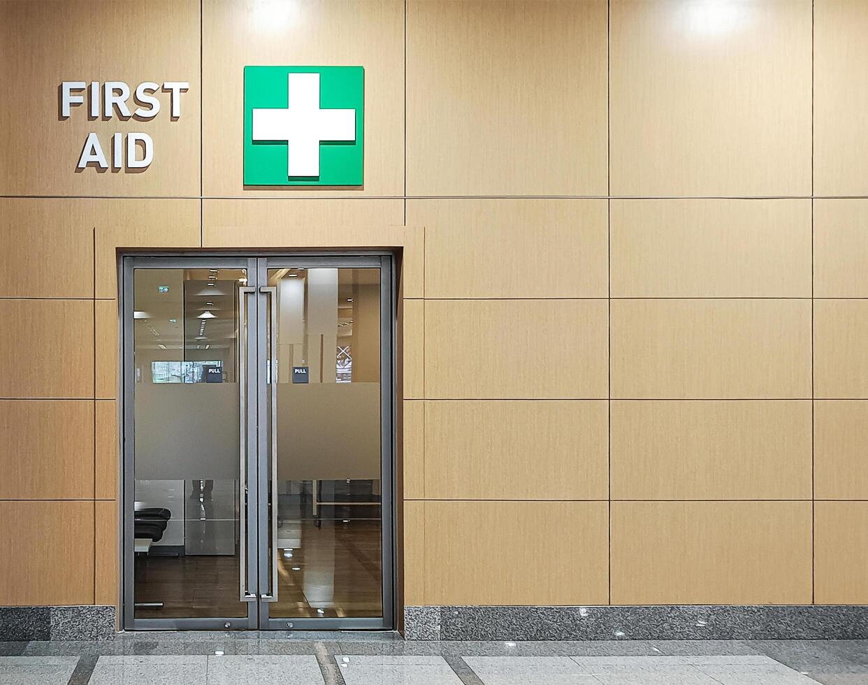 Entrance to the first aid room photo