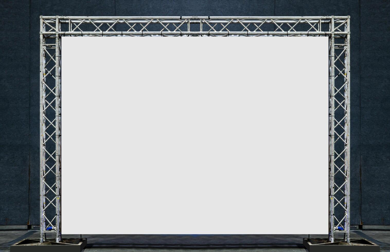 Mock up white backdrop billboard on exhibition booth. clipping path for mock up photo
