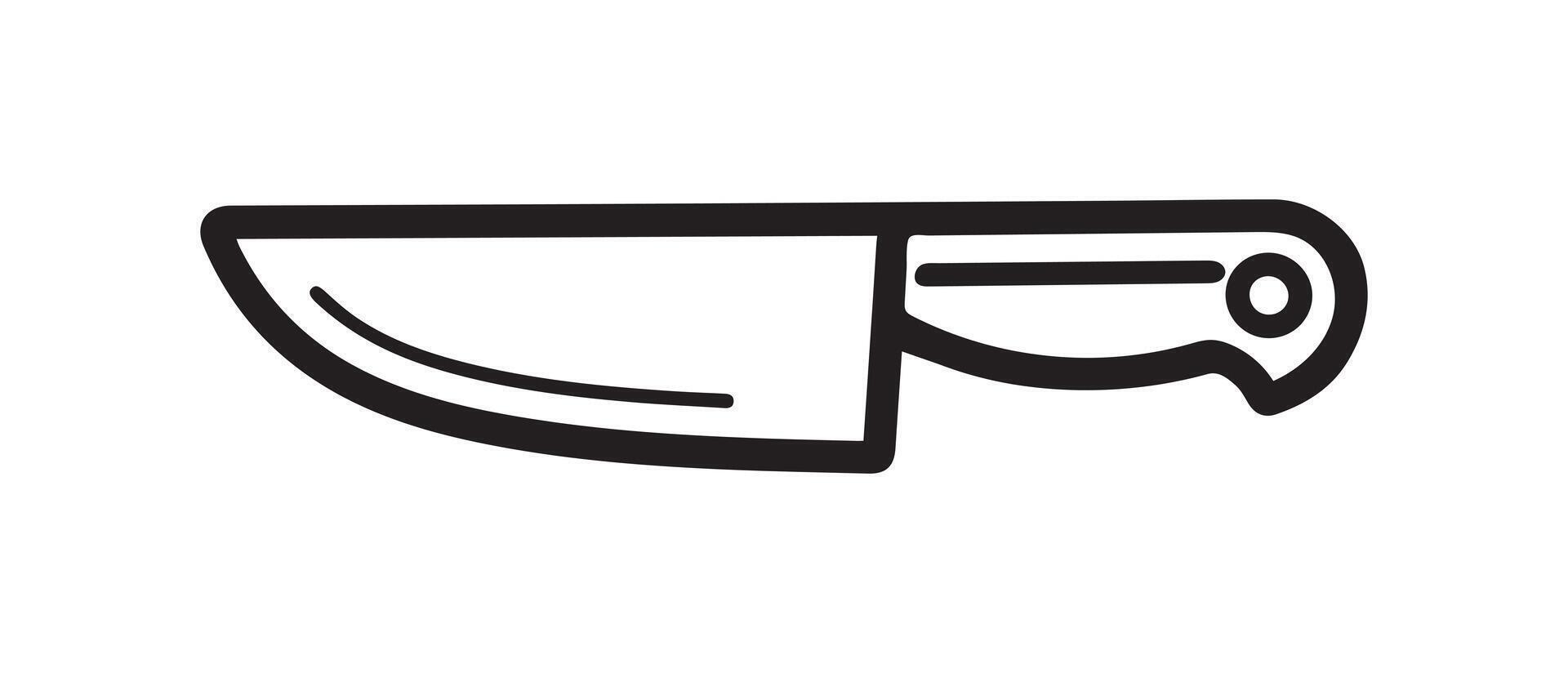Knife sharp icon black line art iron clean design. vector