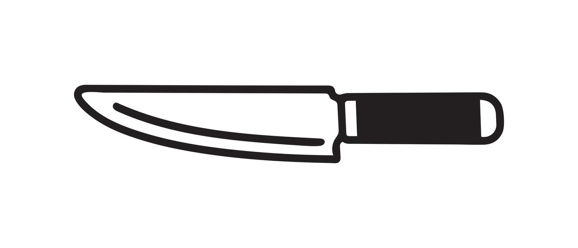 Knife sharp icon black line art iron clean design. vector