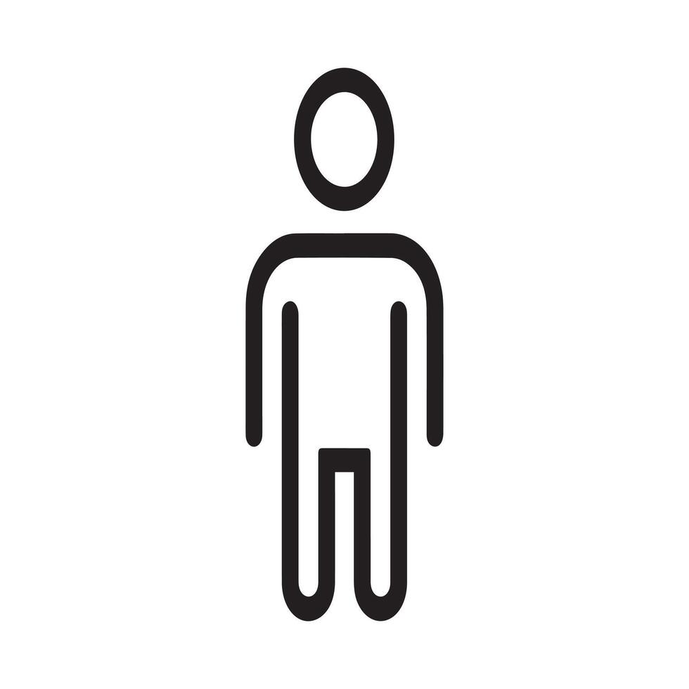 Human black outline icon character shape collection simple design. vector