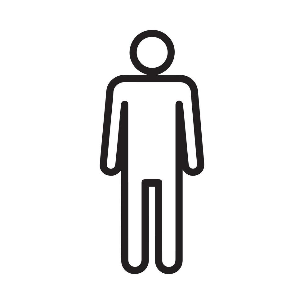 Human black outline icon character shape collection simple design. vector